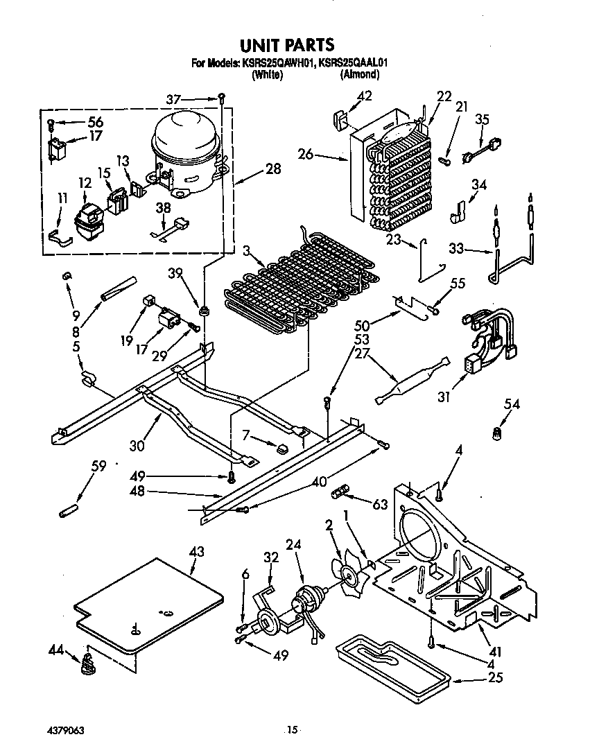 KitchenAid KSRS25QAWH02 unit diagram