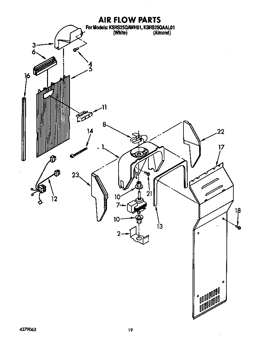 KitchenAid KSRS25QAWH02 airflow diagram