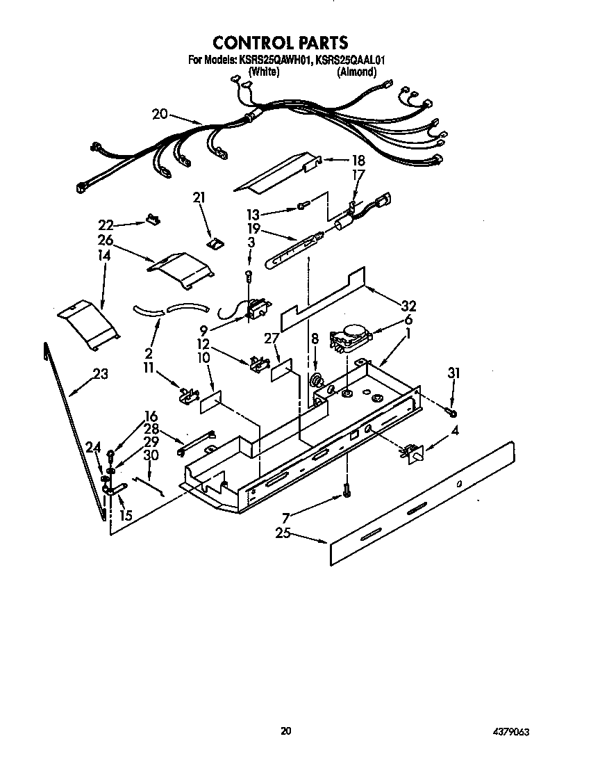 KitchenAid KSRS25QAWH02 control diagram