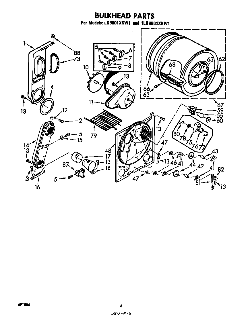 Whirlpool 1LG9801XKW1 bulkhead diagram