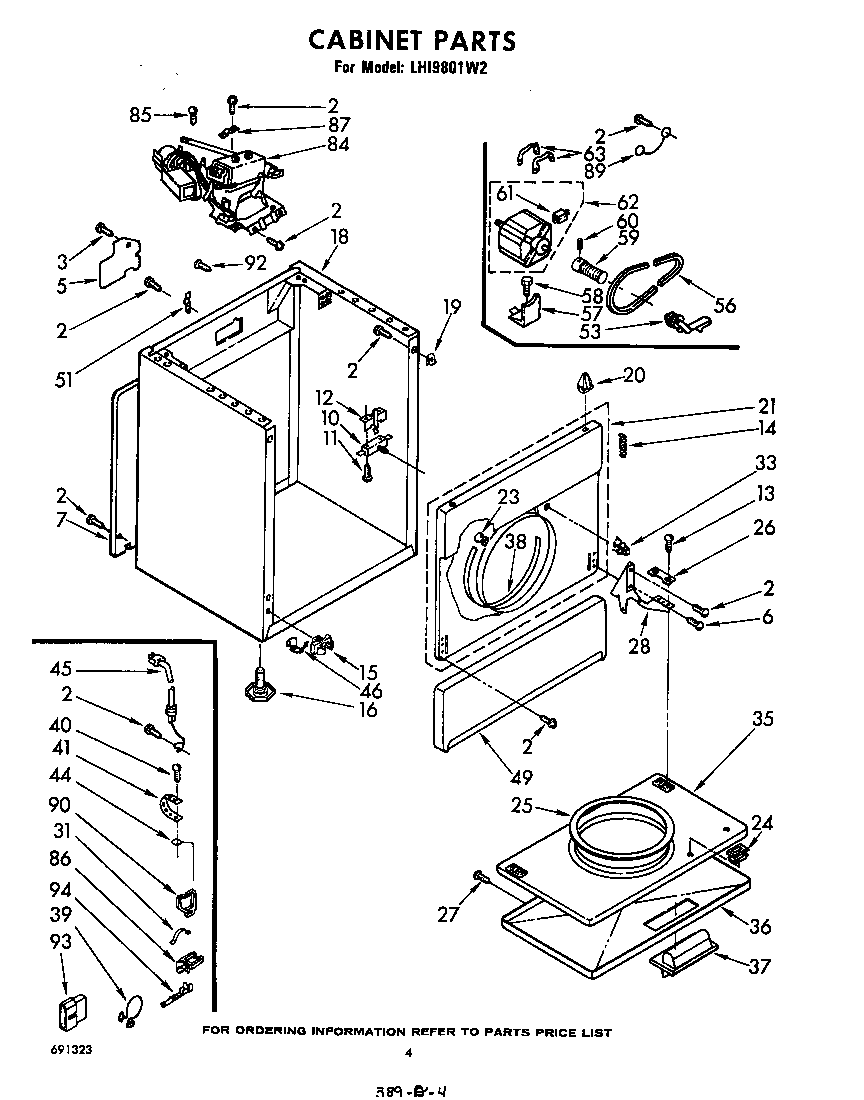 Whirlpool LHI9801W2 cabinet diagram