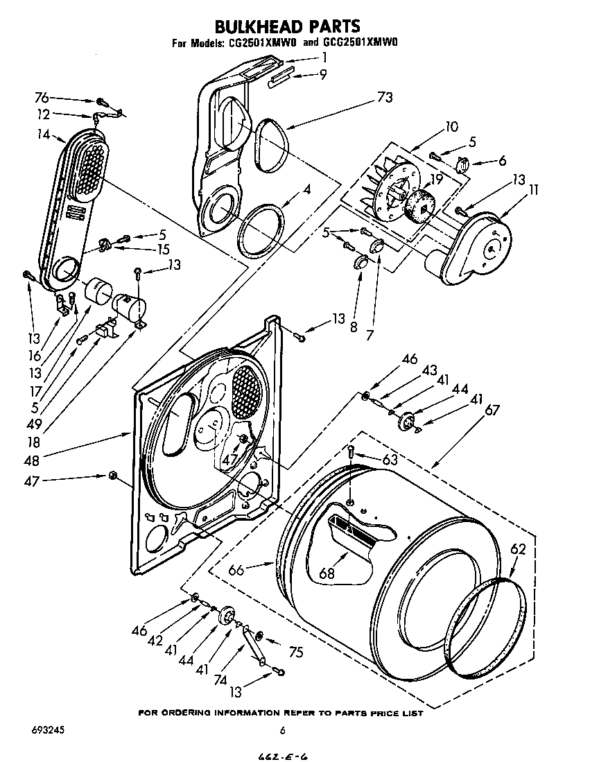 Whirlpool CG2501XMW0 bulkhead diagram
