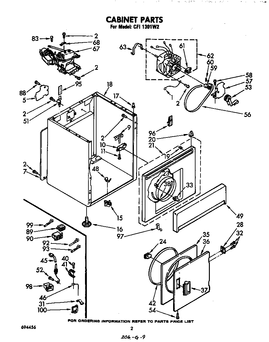 Whirlpool CFI1301W2 cabinet diagram