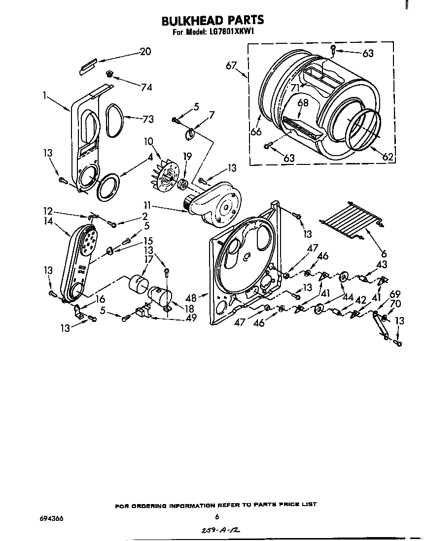 Whirlpool LG7801XKW1 bulkhead diagram