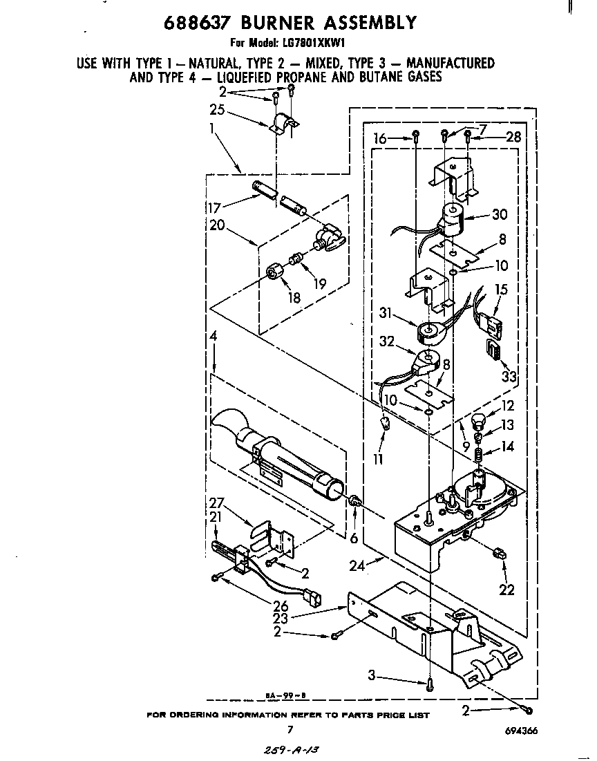 Whirlpool LG7801XKW1 688637 burner diagram