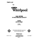 Whirlpool LG5781XMW1 front cover diagram