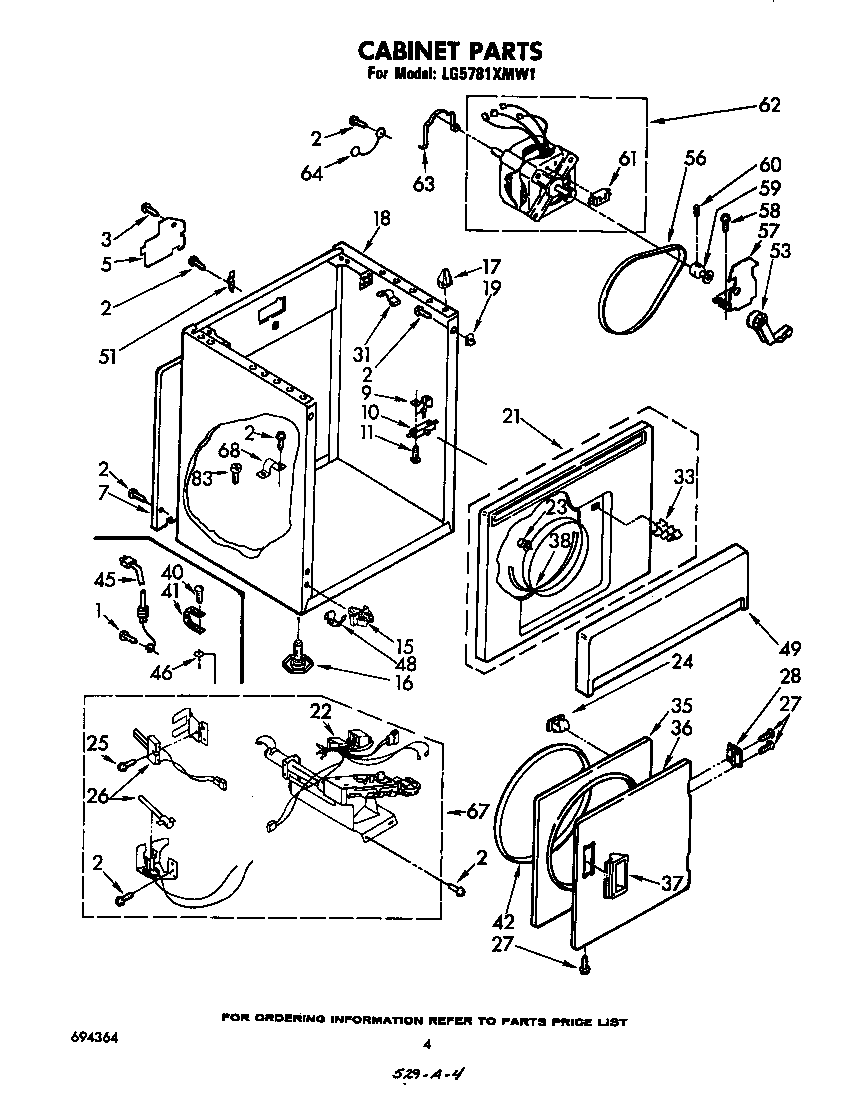 Whirlpool LG5781XMW1 cabinet diagram