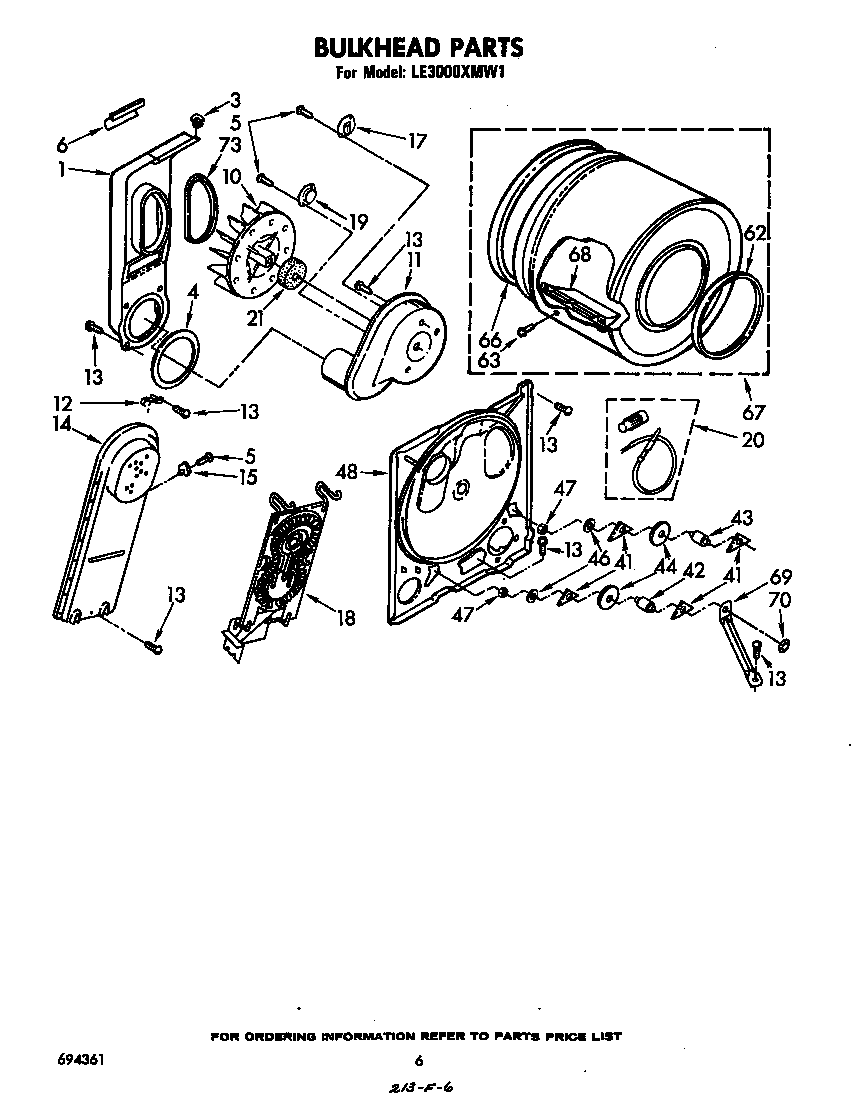 Whirlpool LE3000XMW1 bulkhead diagram