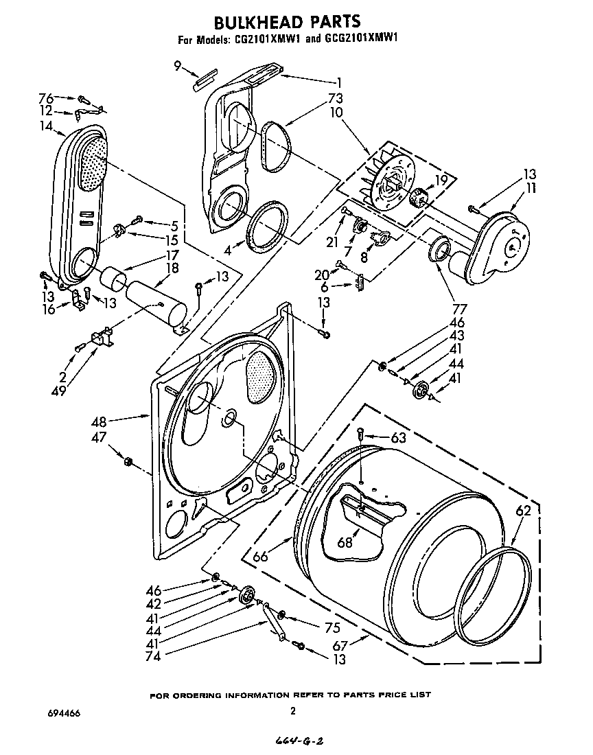 Whirlpool GCG2101XMW1 bulkhead diagram