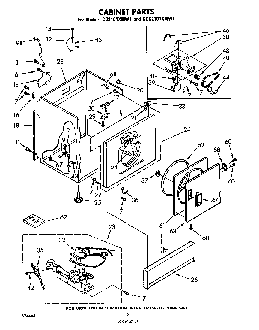 Whirlpool GCG2101XMW1 cabinet diagram