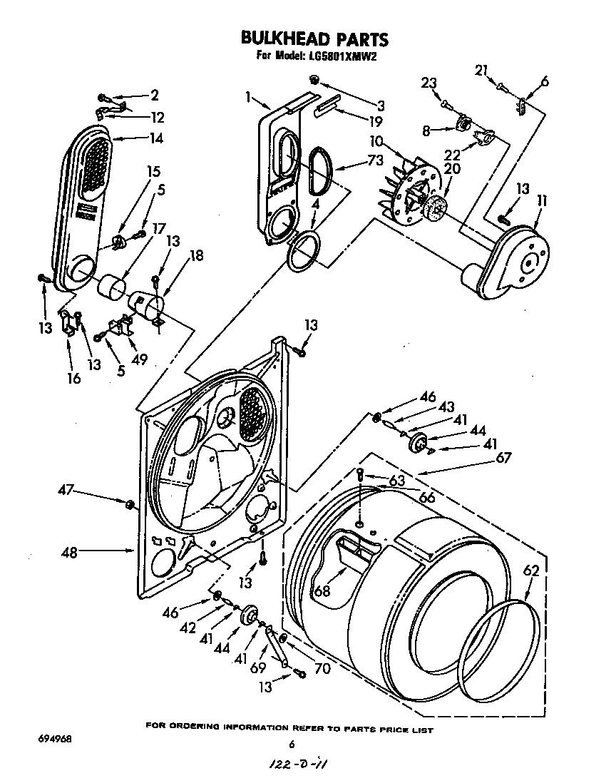 Whirlpool LG5801XMW2 bulkhead diagram