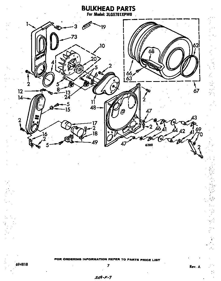 Whirlpool 3LG5701XPW0 bulkhead diagram