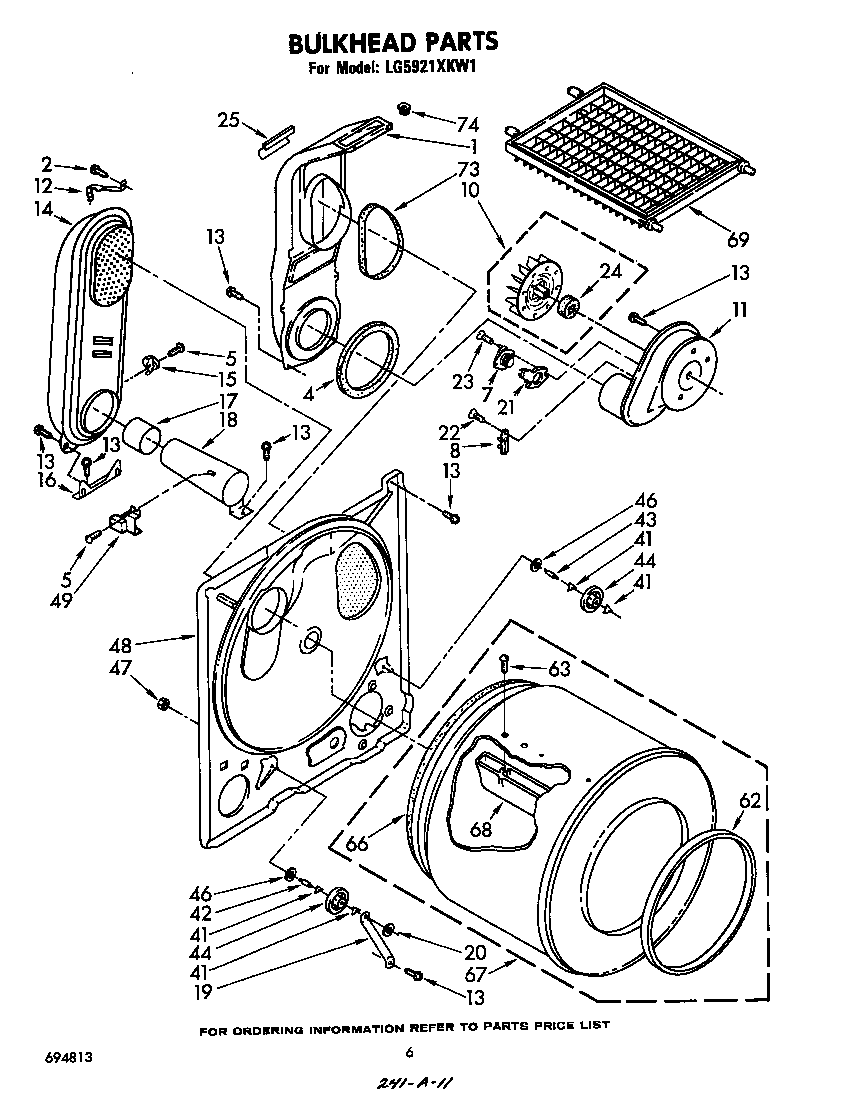 Whirlpool LG5921XKW1 bulkhead diagram