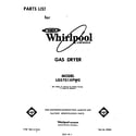 Whirlpool LG5701XPW0 front cover diagram