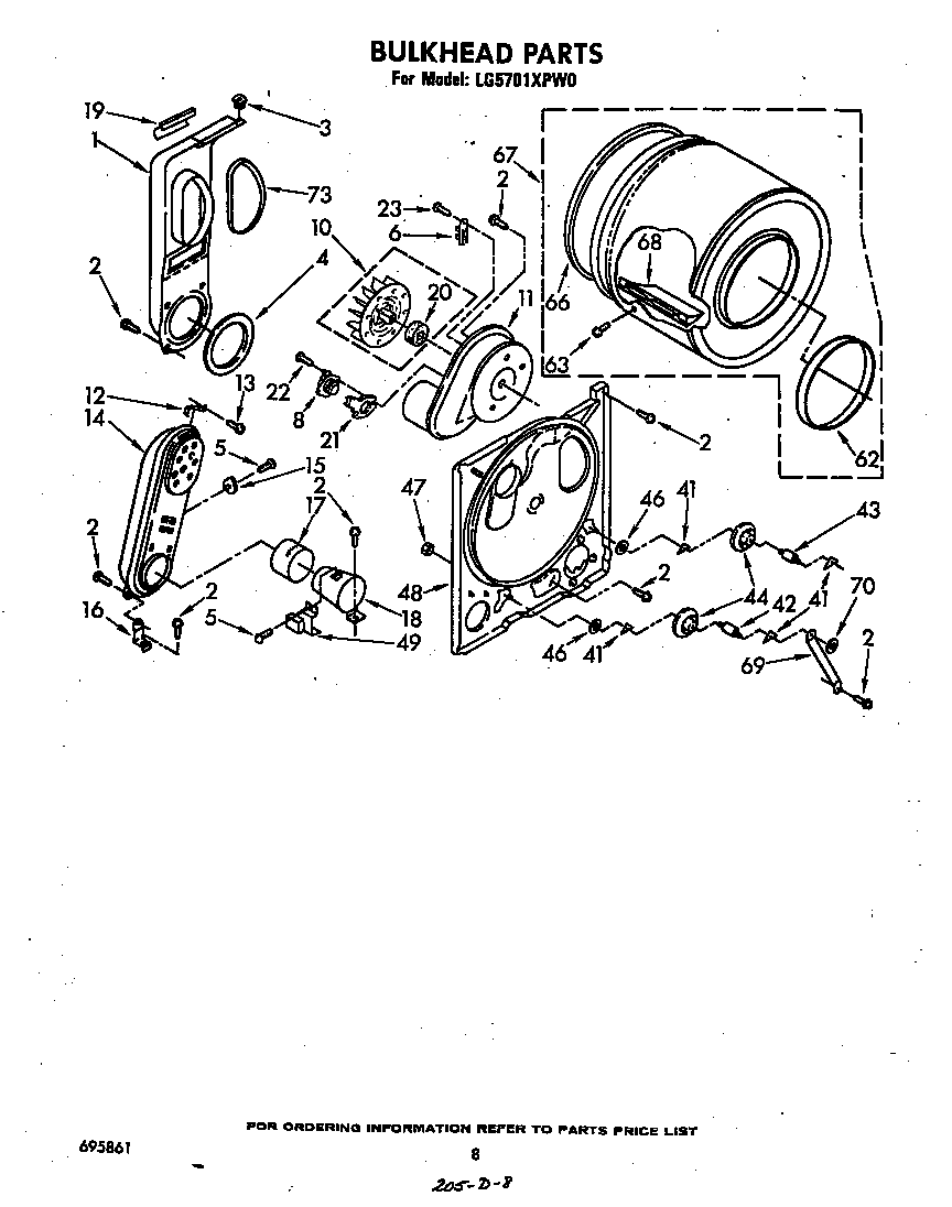 Whirlpool LG5701XPW0 bulkhead diagram