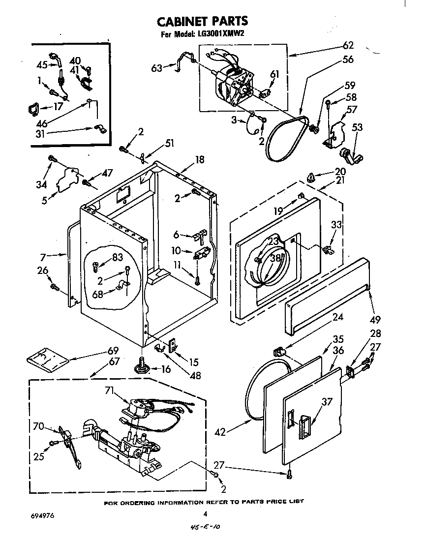 Whirlpool LG3001XMW2 cabinet diagram