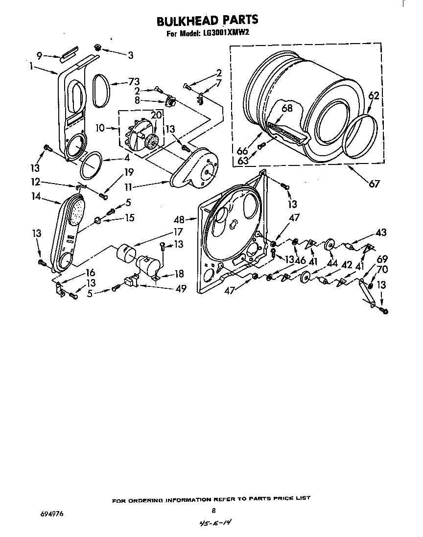 Whirlpool LG3001XMW2 bulkhead diagram
