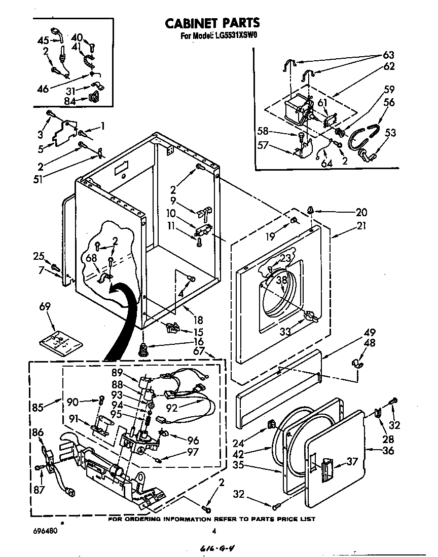 Whirlpool LG5531XSW0 cabinet diagram