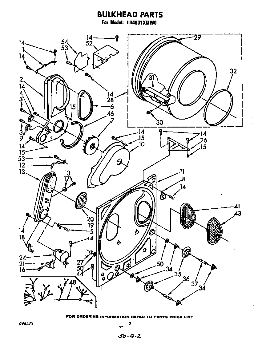 Whirlpool LG4931XMW0 bulkhead diagram