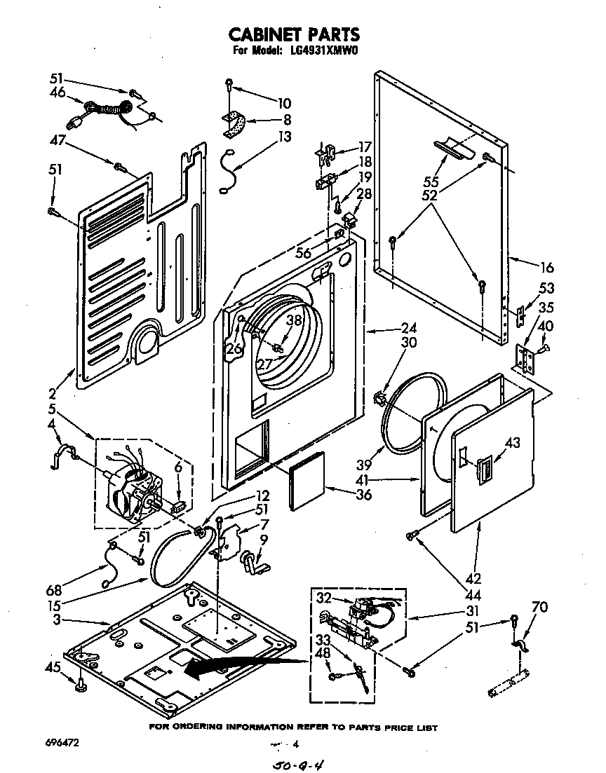 Whirlpool LG4931XMW0 cabinet diagram