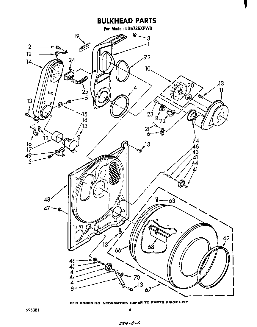 Whirlpool LG5726XPW0 bulkhead diagram