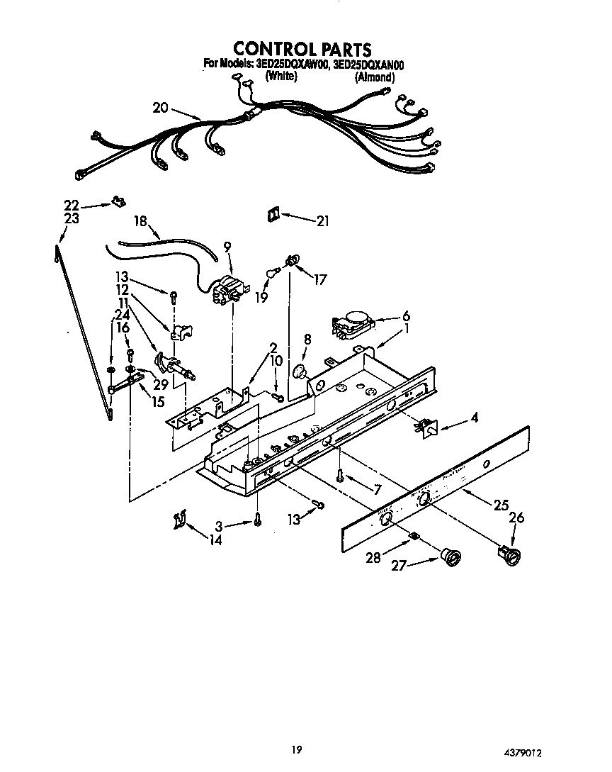 Whirlpool 3ED25DQXAW00 control diagram
