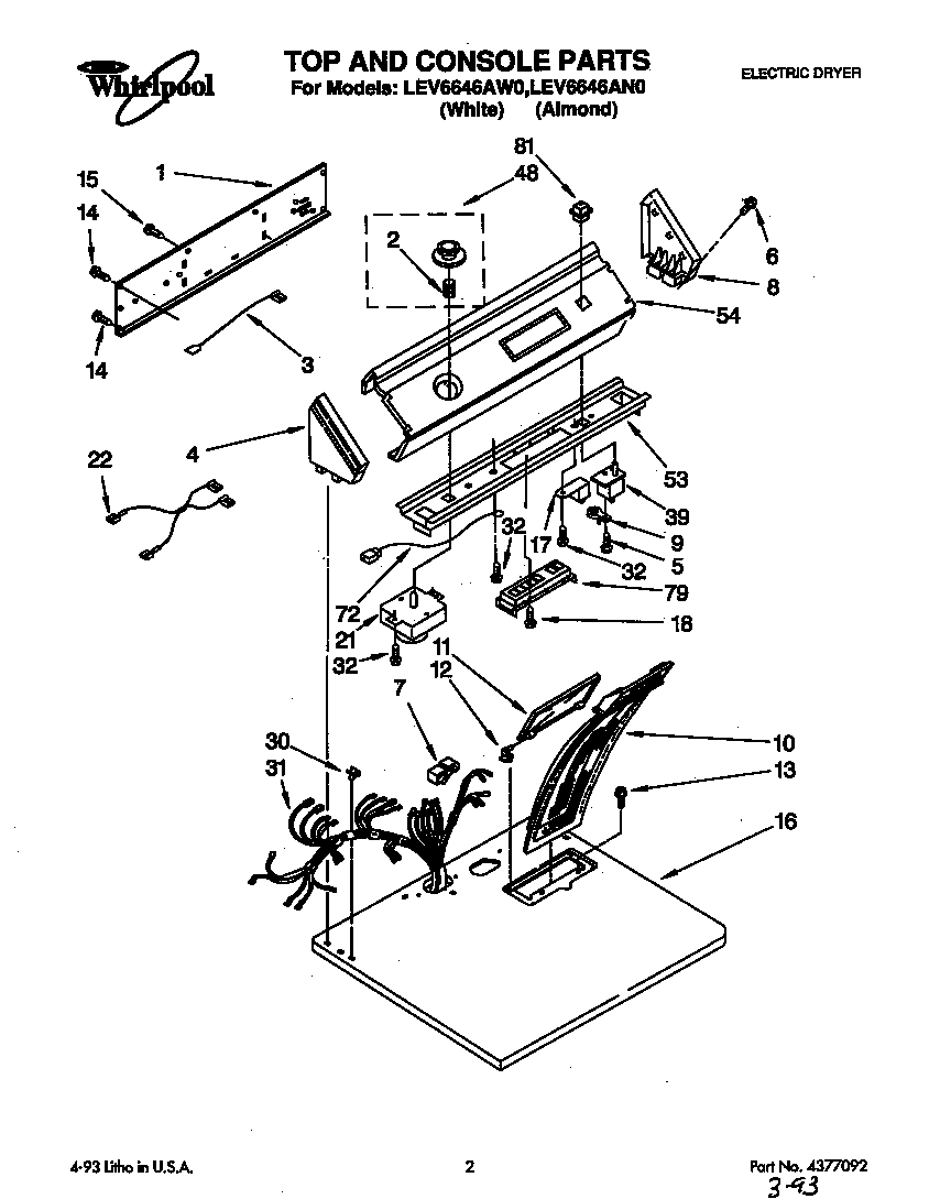 Whirlpool LEV6646AW0 null diagram