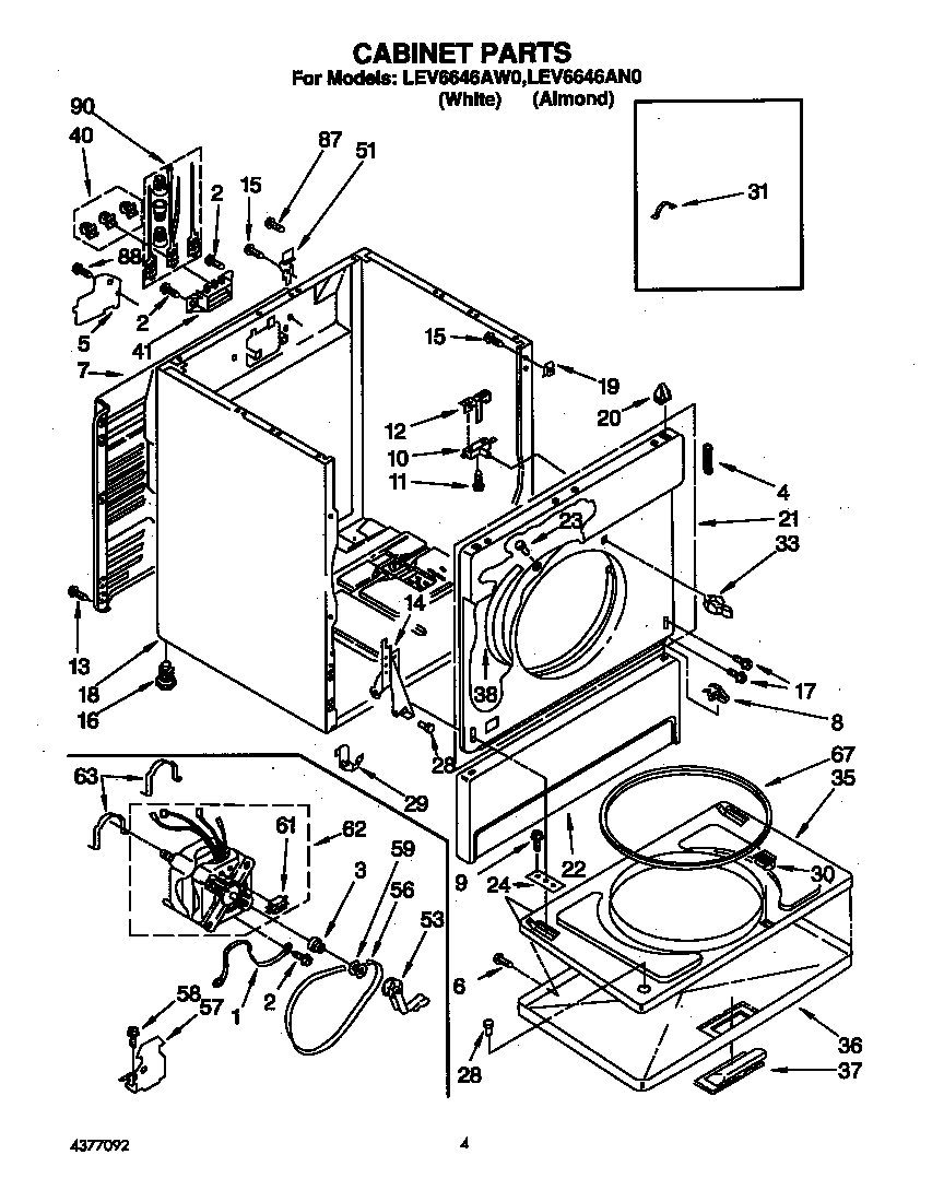 Whirlpool LEV6646AW0 null diagram