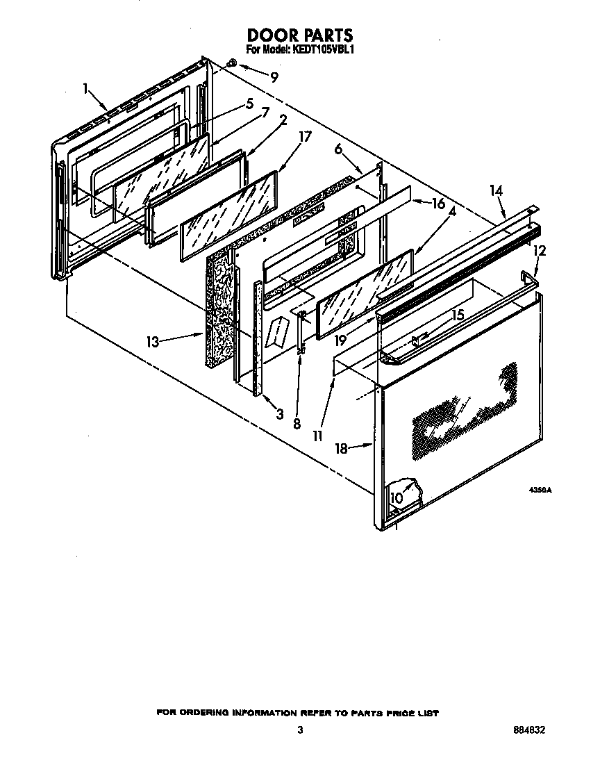 KitchenAid KEDT105VWH1 door diagram