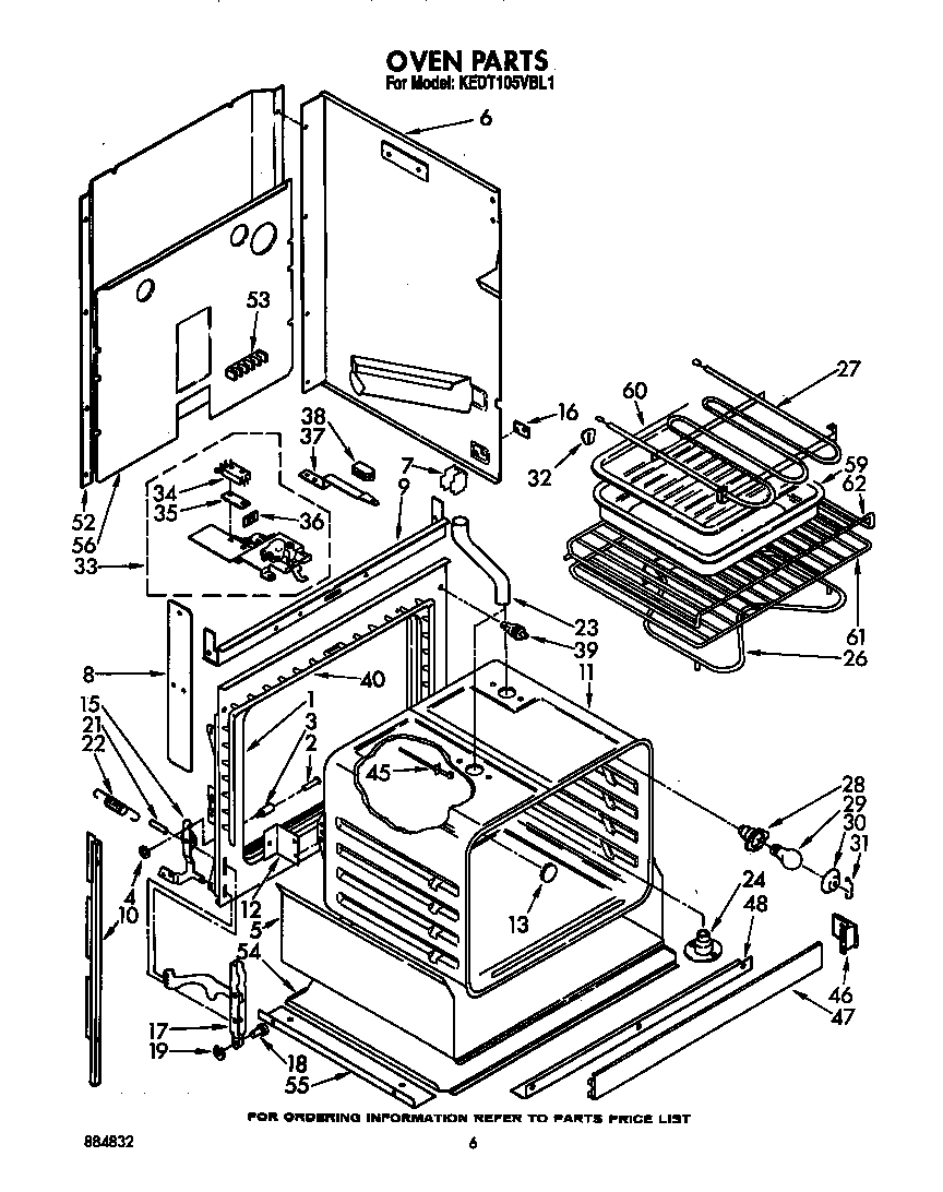 KitchenAid KEDT105VWH1 oven diagram