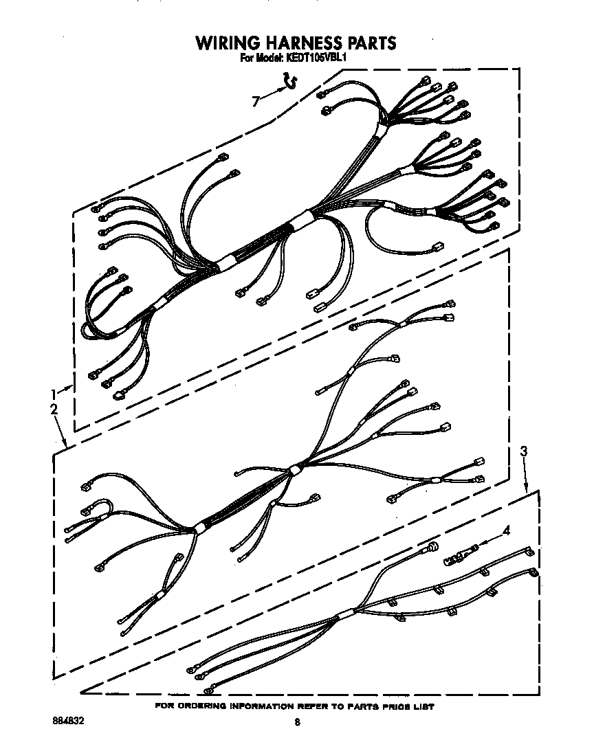 KitchenAid KEDT105VWH1 wiring harness diagram