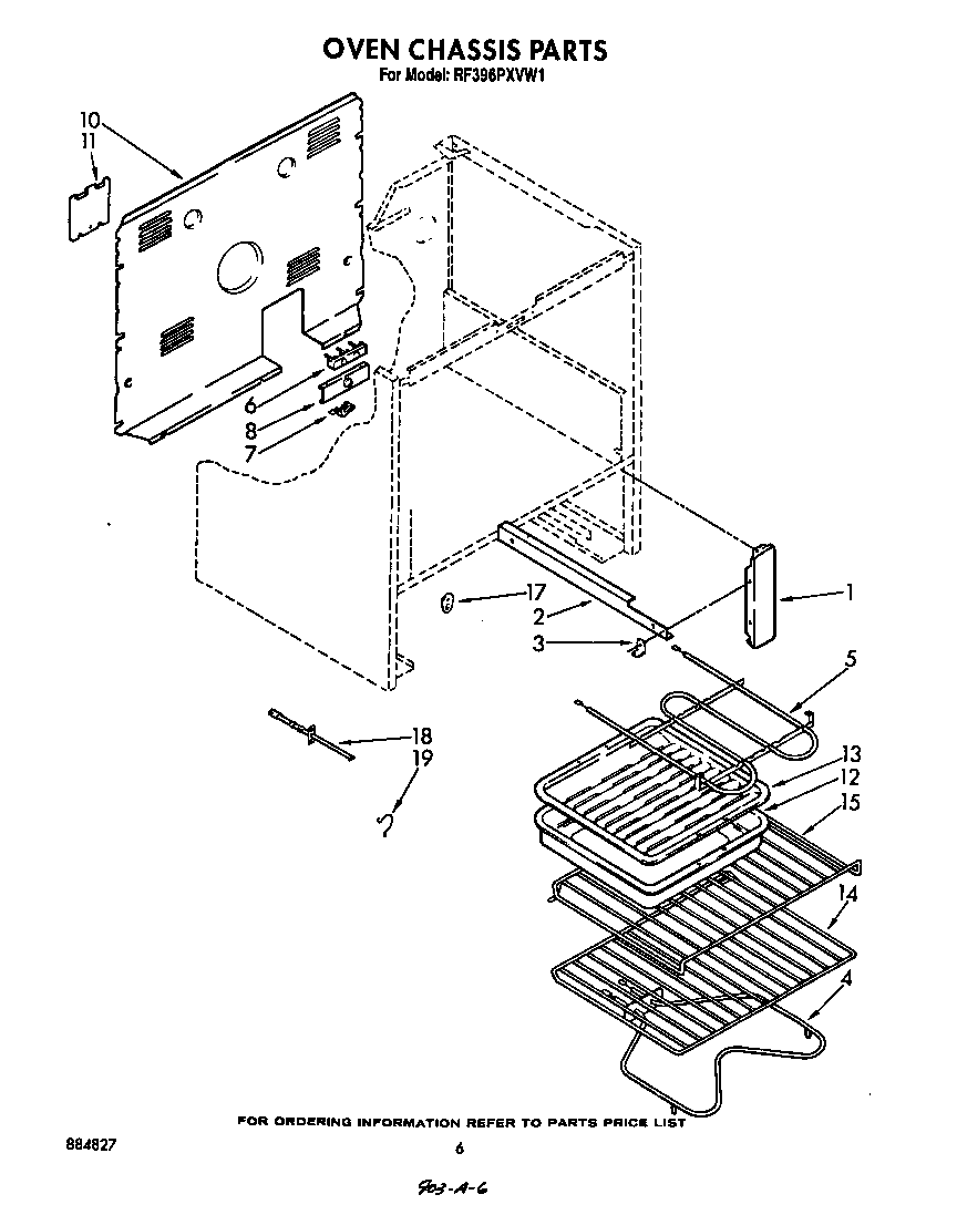 Whirlpool RF396PXVW1 oven chassis diagram