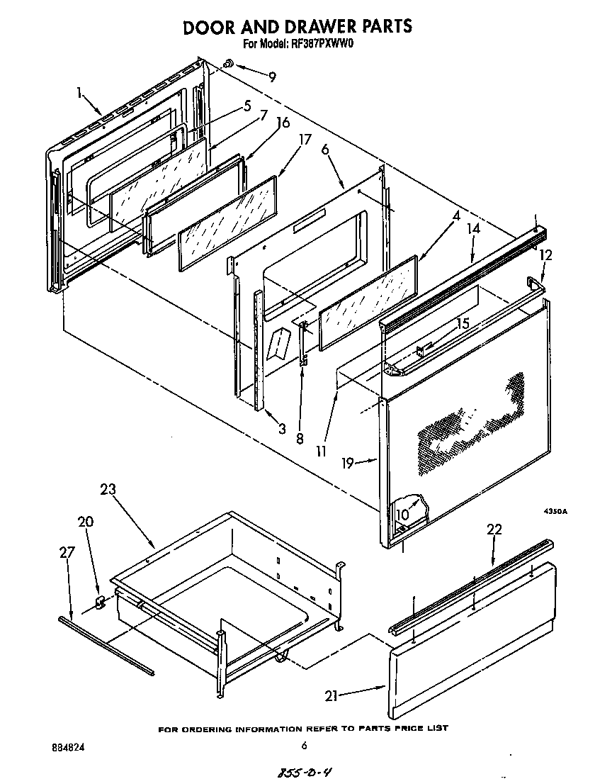 Whirlpool RF387PXWW0 door and drawer diagram