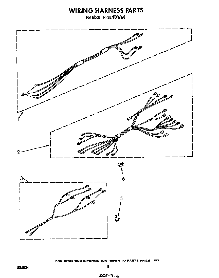 Whirlpool RF387PXWW0 wiring harness diagram