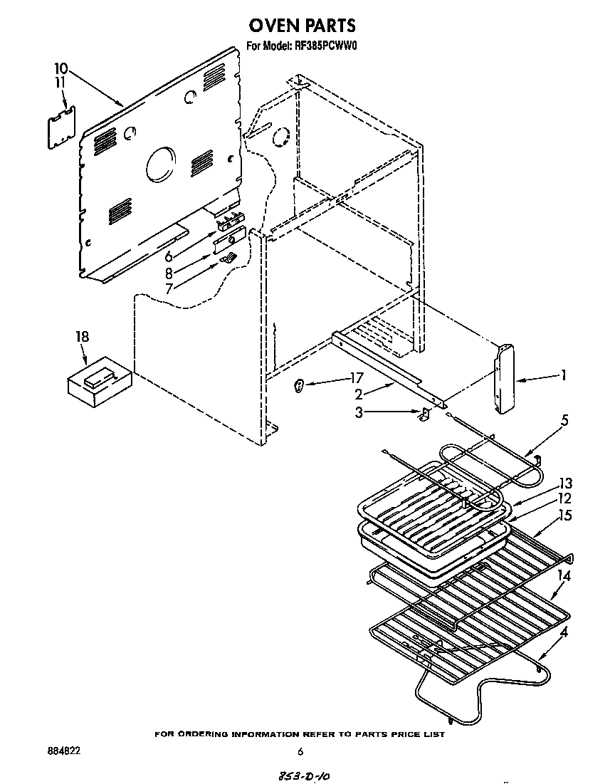 Whirlpool RF385PCWW0 oven diagram