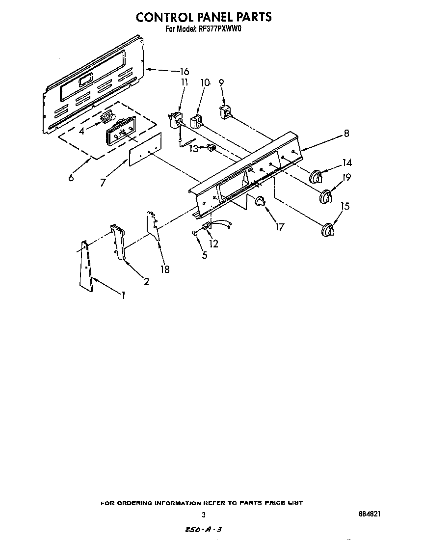Whirlpool RF377PXWW0 control panel diagram