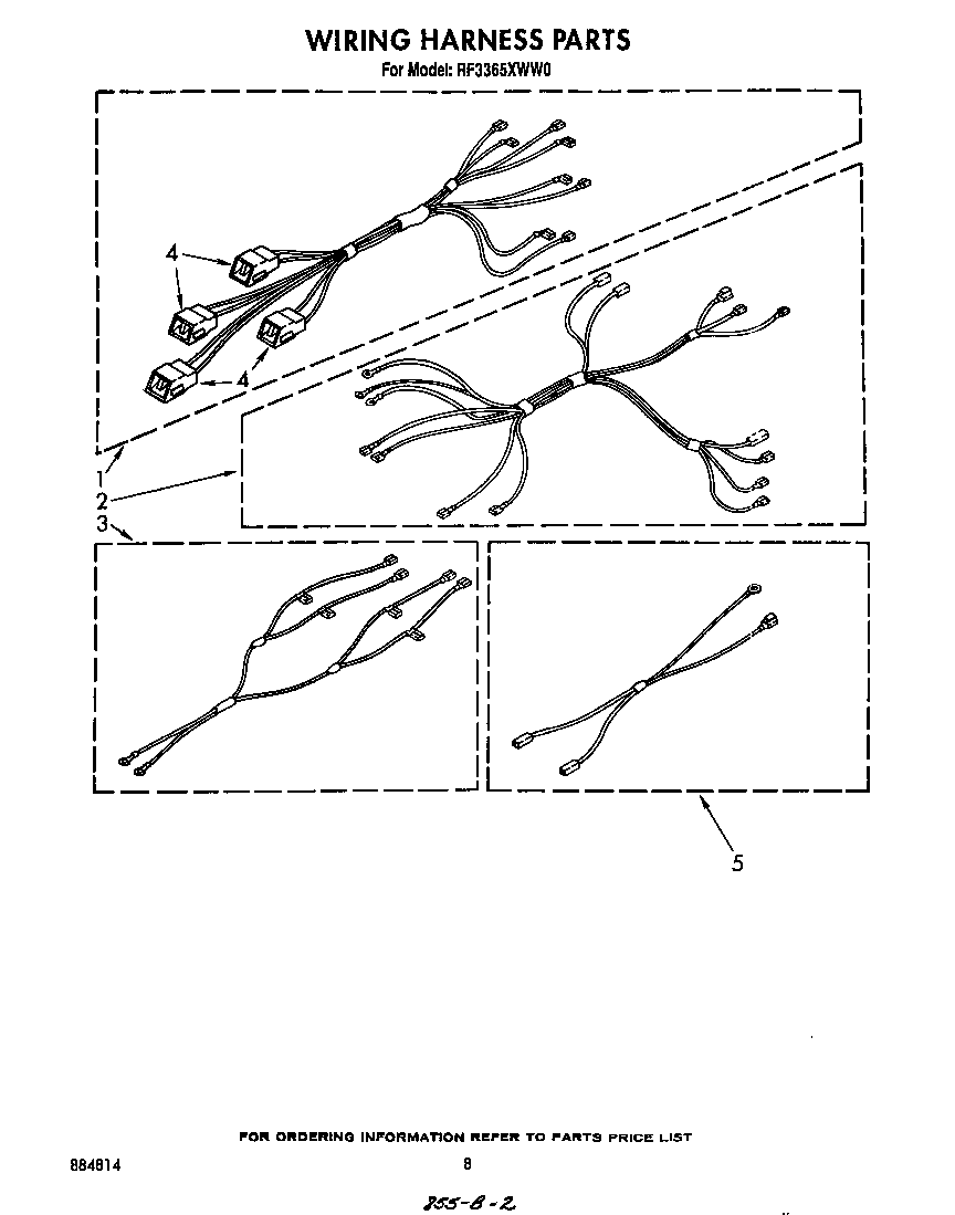 Whirlpool RF3365XWW0 wiring harness diagram