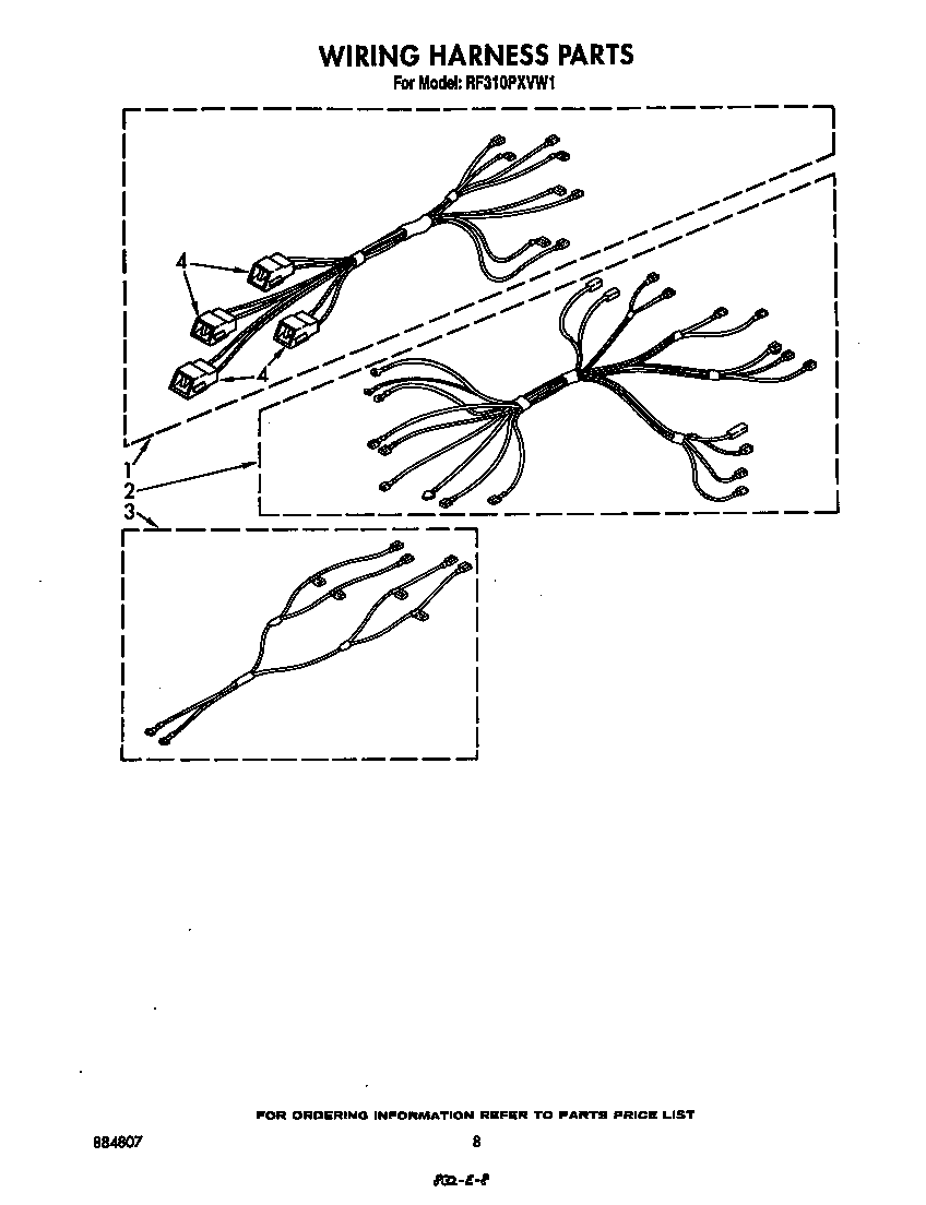 Whirlpool RF310PXVW1 wiring harness diagram
