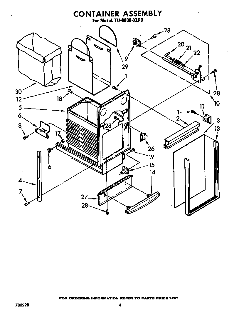 Whirlpool TU8000XLP0 container diagram