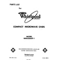 Whirlpool MW3200XP1 front cover diagram
