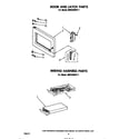 Whirlpool MW3200XP1 door and latch diagram