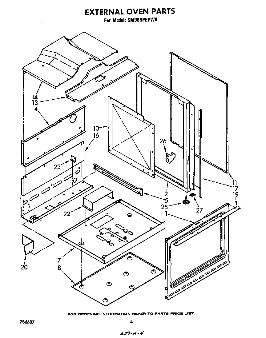 Whirlpool SM988PEPW0 external oven diagram