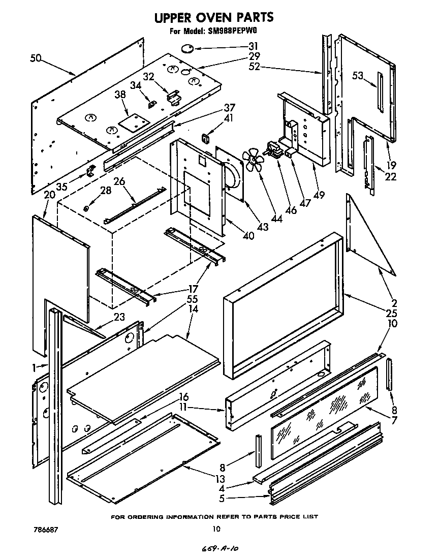 Whirlpool SM988PEPW0 upper oven diagram