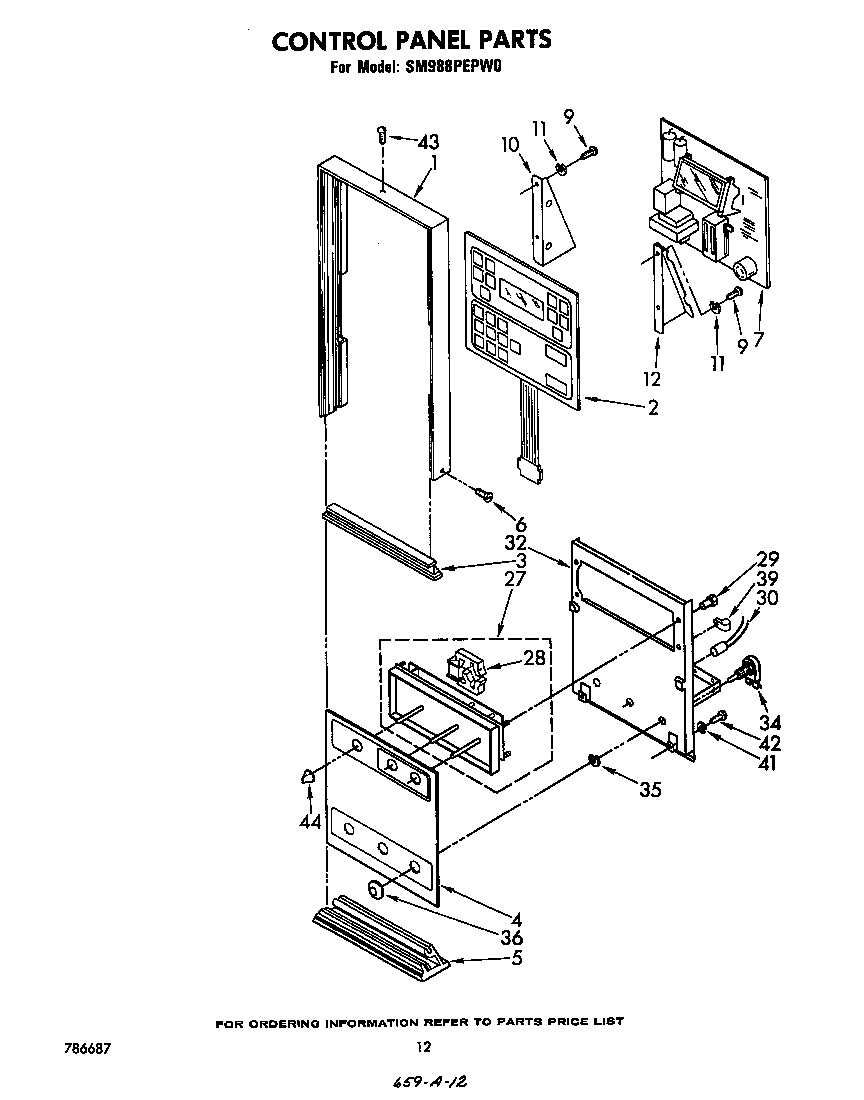 Whirlpool SM988PEPW0 control panel diagram
