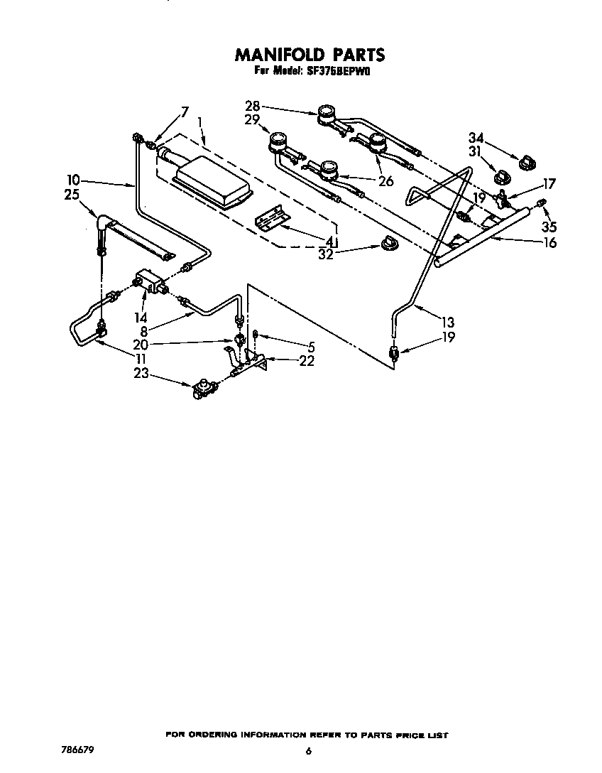 Whirlpool SF375BEPW0 manifold diagram