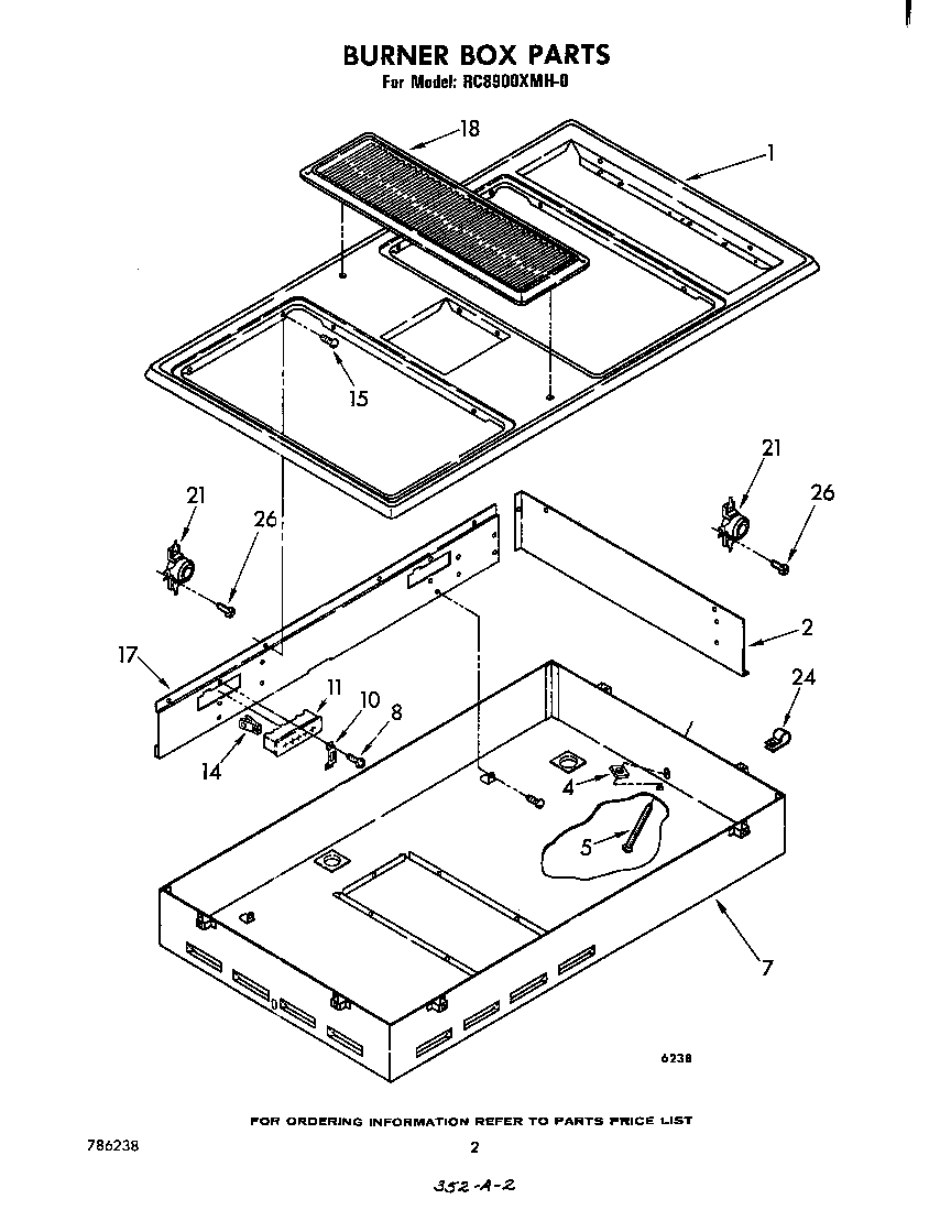 Whirlpool RC8900XMH0 burner box diagram