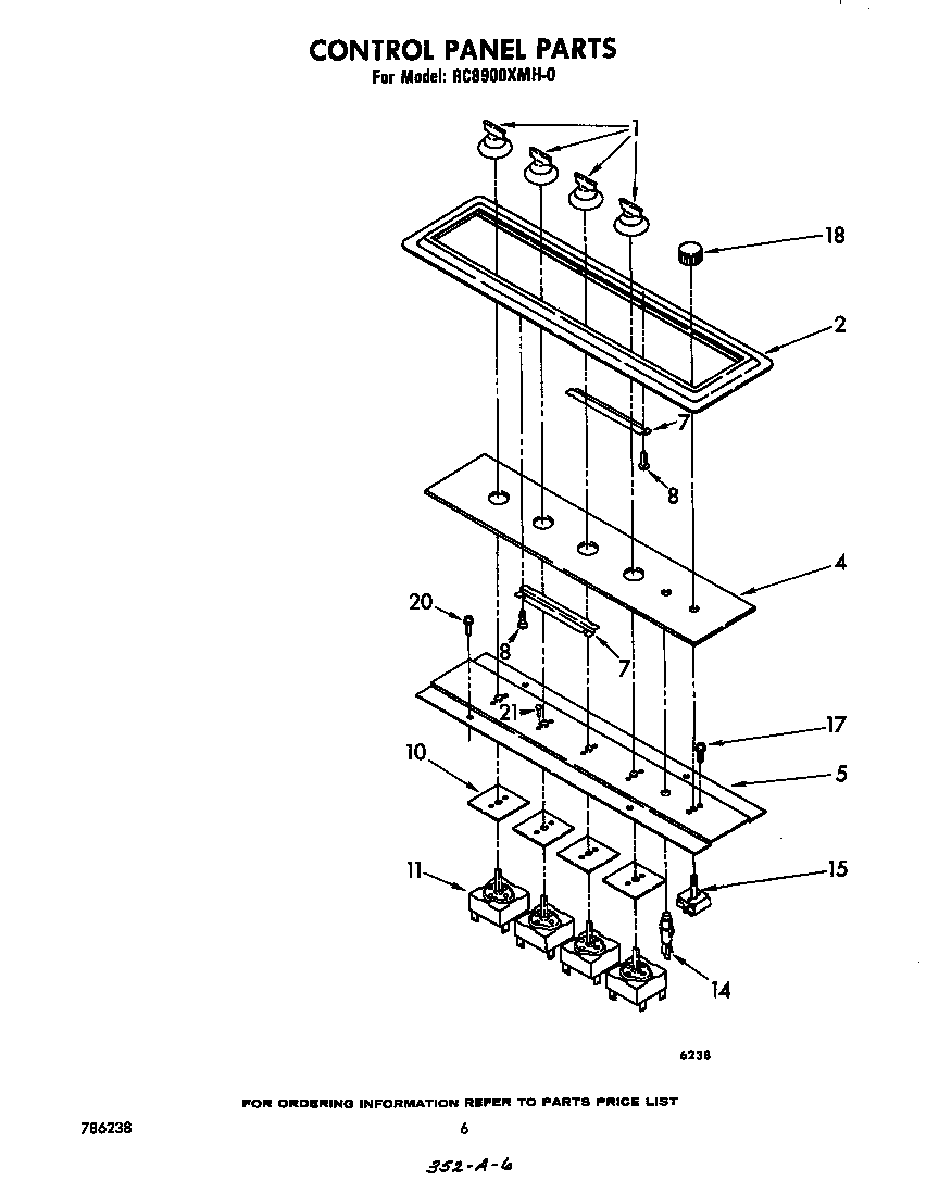 Whirlpool RC8900XMH0 control panel diagram