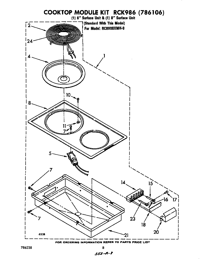 Whirlpool RC8900XMH0 cooktop rck986 diagram