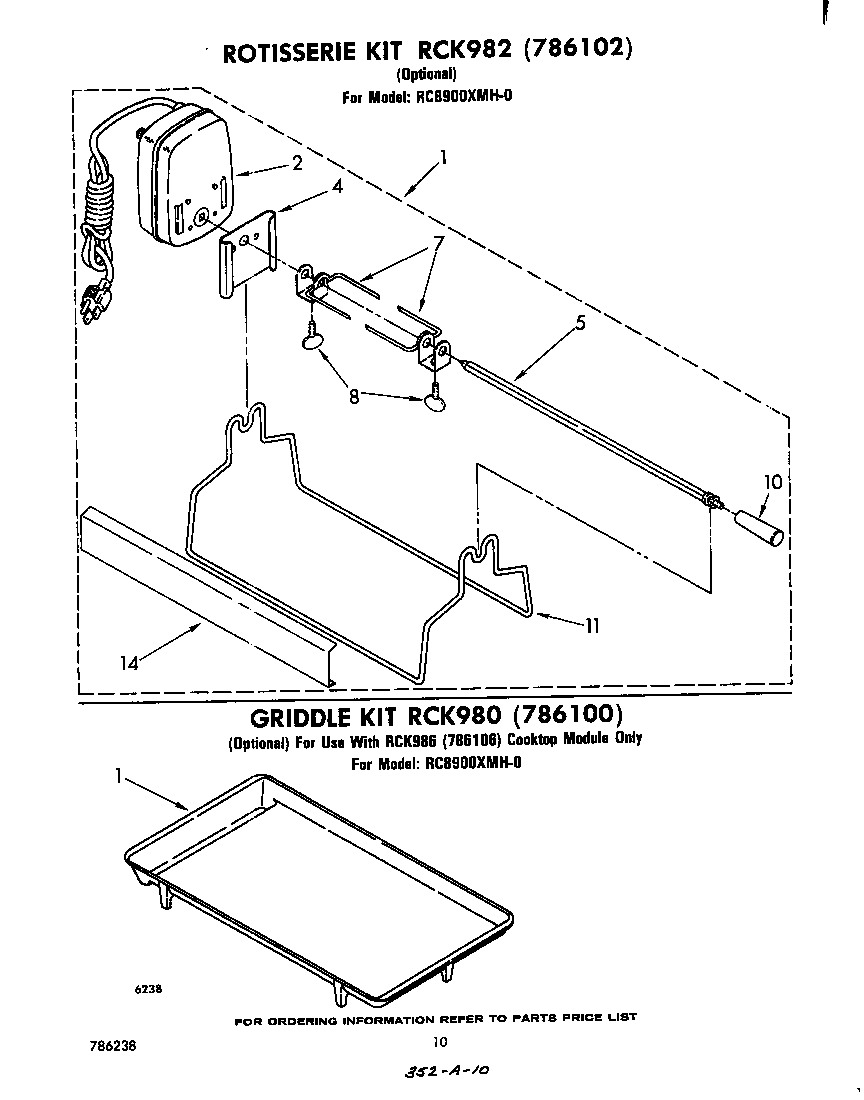 Whirlpool RC8900XMH0 rotisserie rck982 diagram