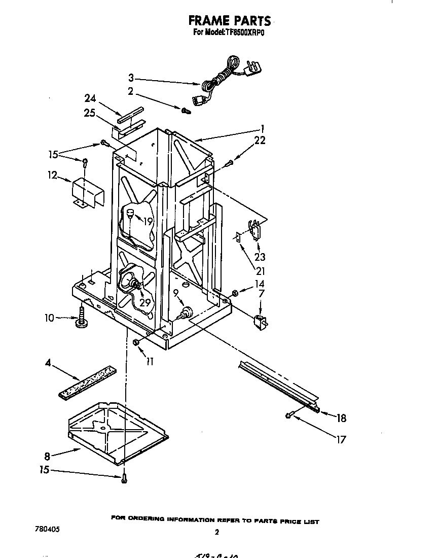 Whirlpool TF8500XRP0 frame diagram